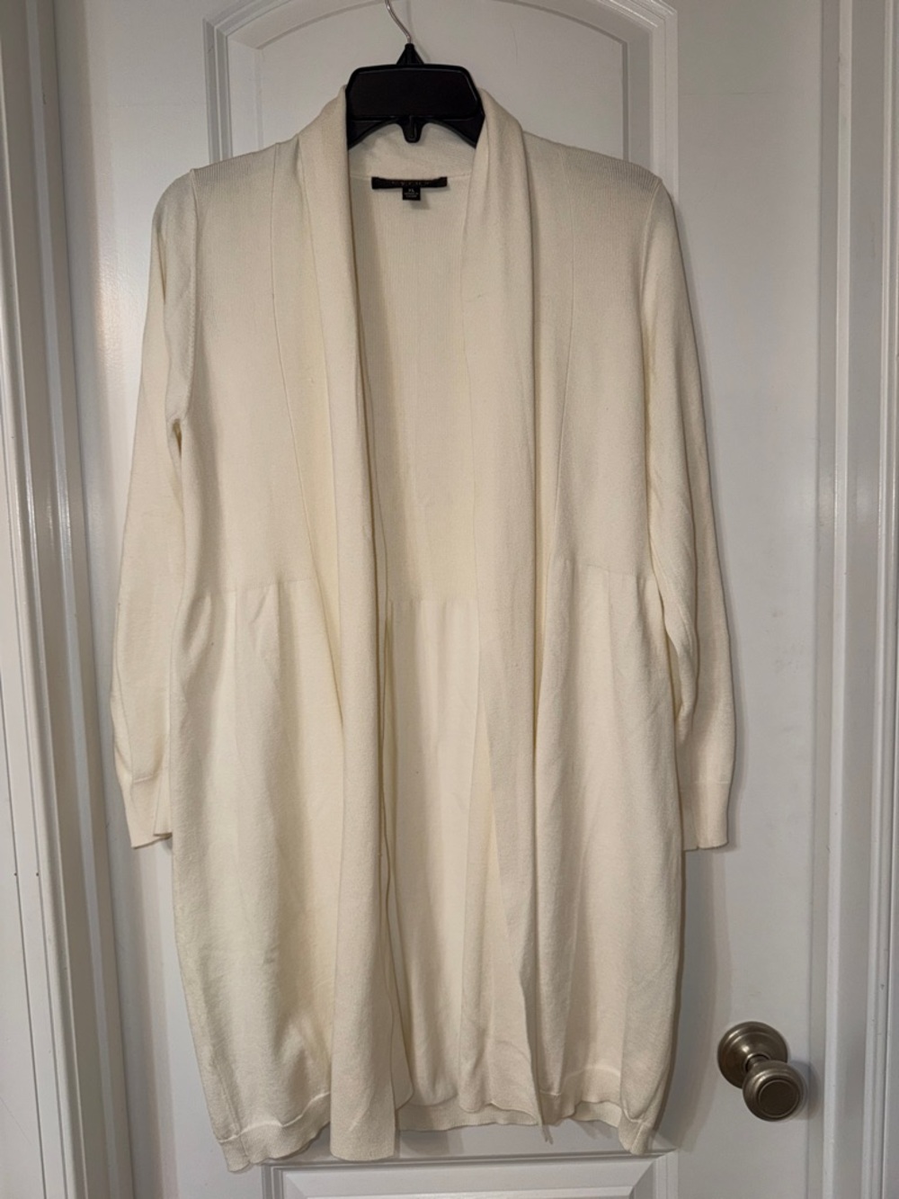 Cyrus Cream Open-Front Long Cardigan
